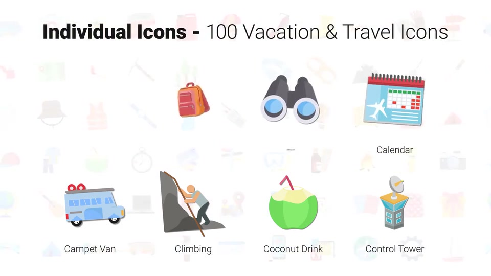 100 Travel & Vacation Icons Videohive 32262002 After Effects Image 6