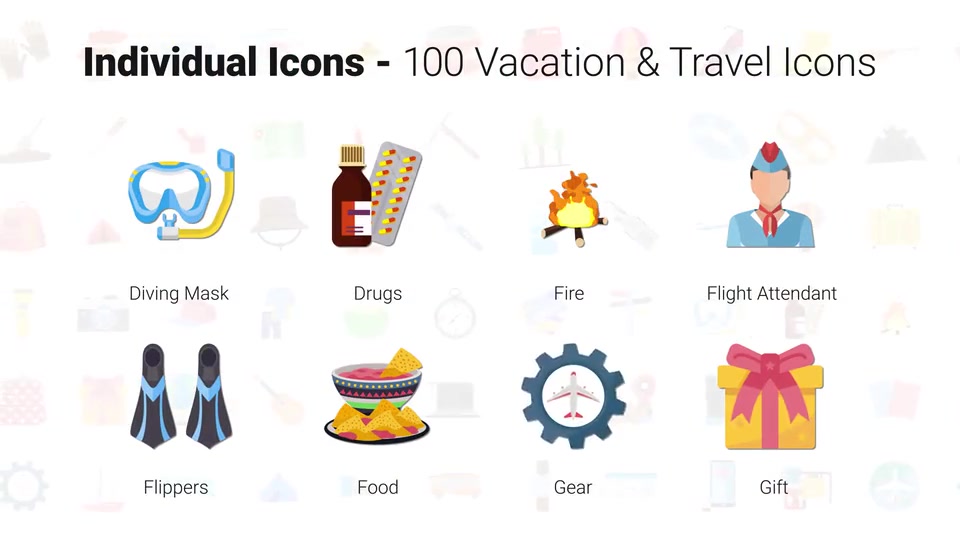 100 Travel & Vacation Icons Videohive 32262002 After Effects Image 7