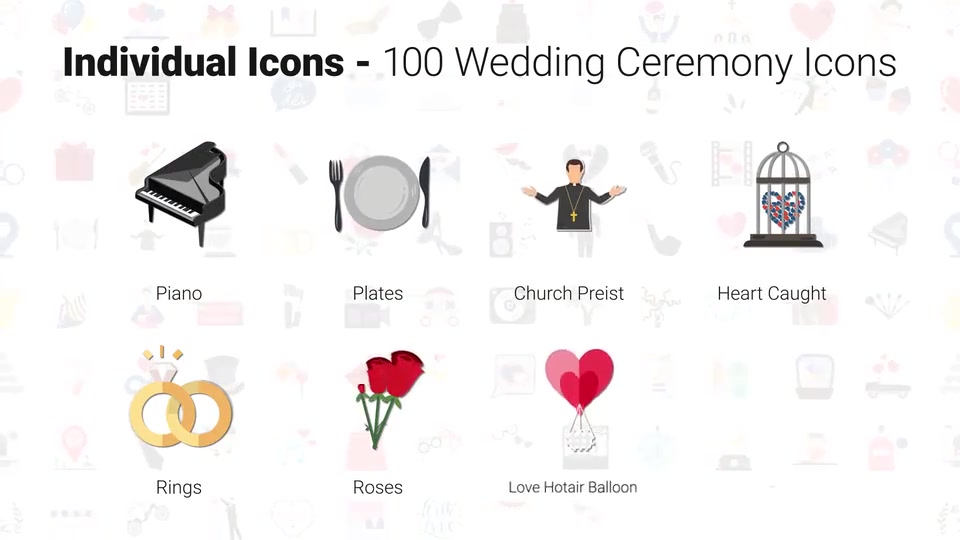 100 Wedding Icons Videohive 28932172 After Effects Image 11