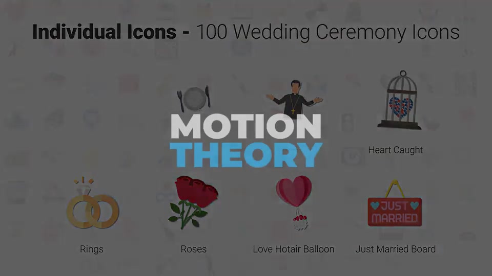 100 Wedding Icons Videohive 28932172 After Effects Image 12