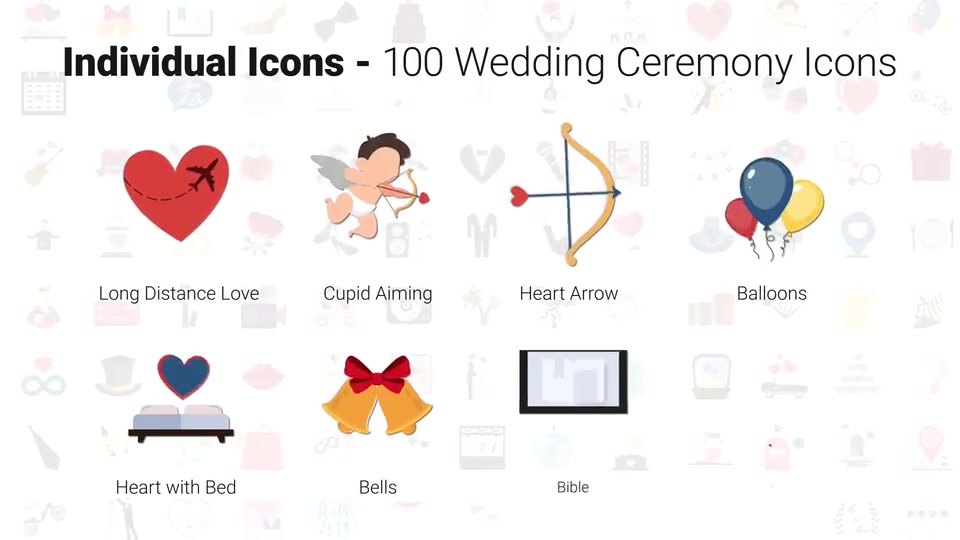 100 Wedding Icons Videohive 28932172 After Effects Image 5