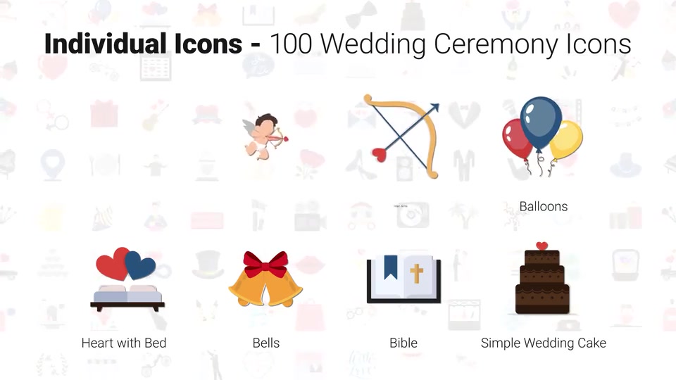 100 Wedding Icons Videohive 28932172 After Effects Image 6