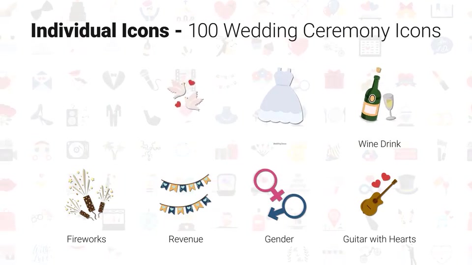 100 Wedding Icons Videohive 28932172 After Effects Image 9