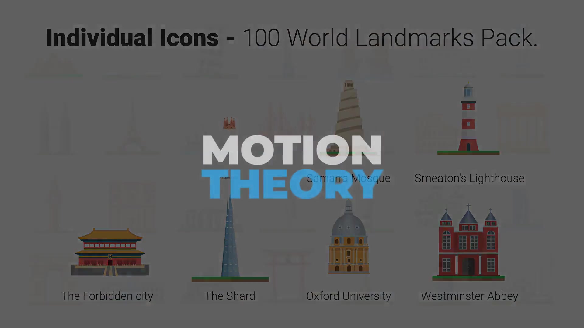 100 World Landmarks Icons Videohive 26139491 After Effects Image 12