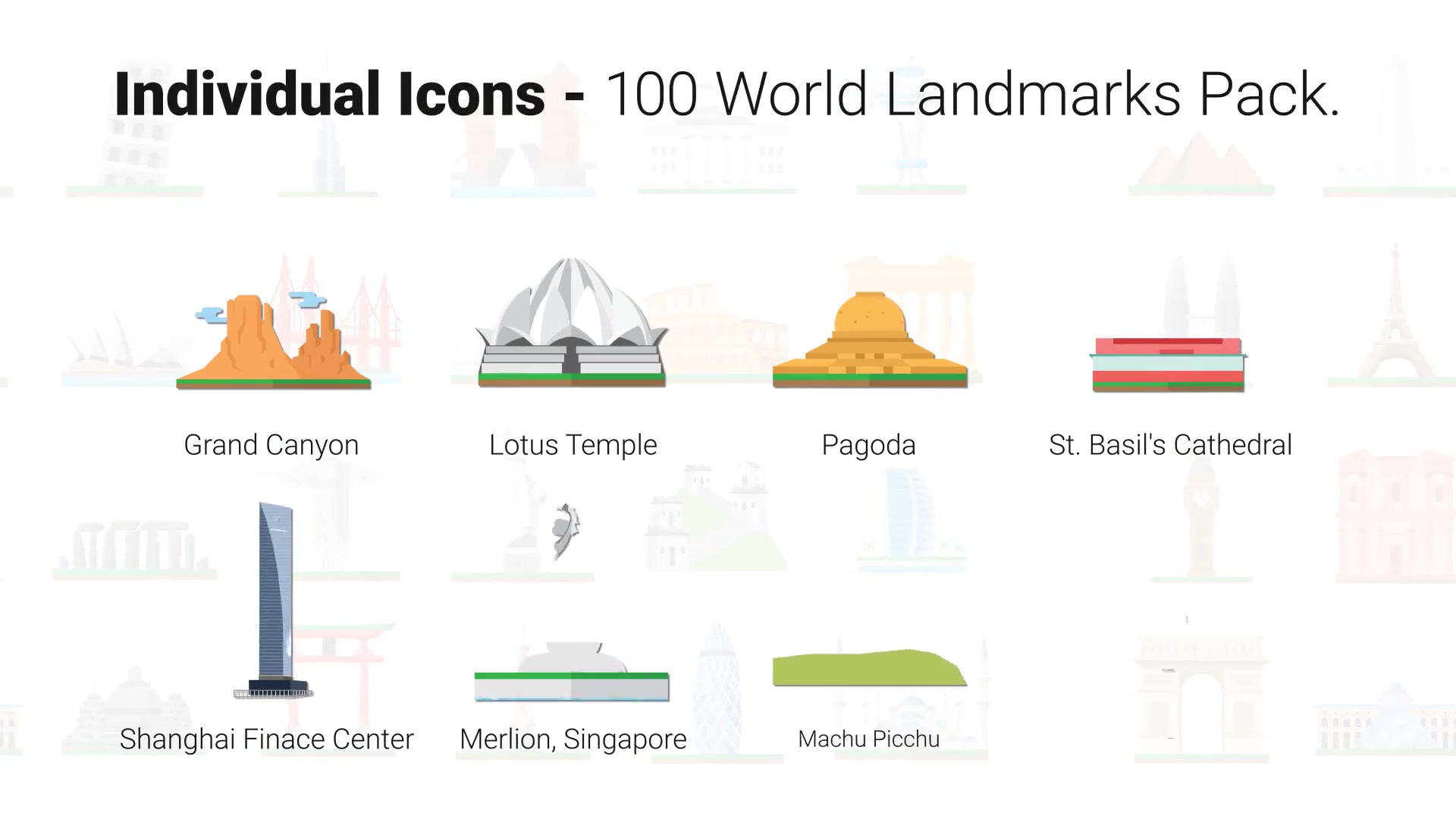 100 World Landmarks Icons Videohive 26139491 After Effects Image 5