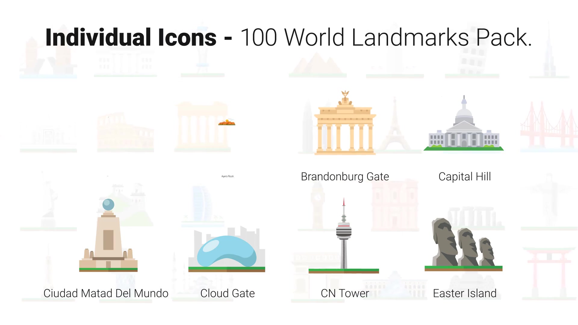 100 World Landmarks Icons Videohive 26139491 After Effects Image 9