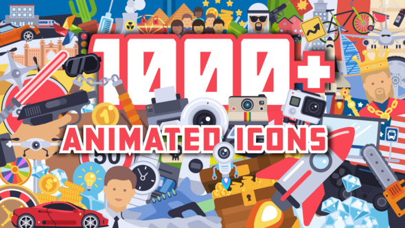 1000+ Flat Animated Icons Pack - Download Videohive 21539748