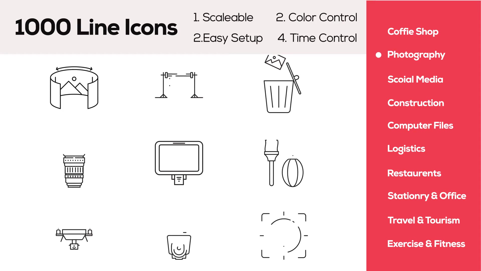 1000+ Line Icons Pack Videohive 35290895 After Effects Image 10