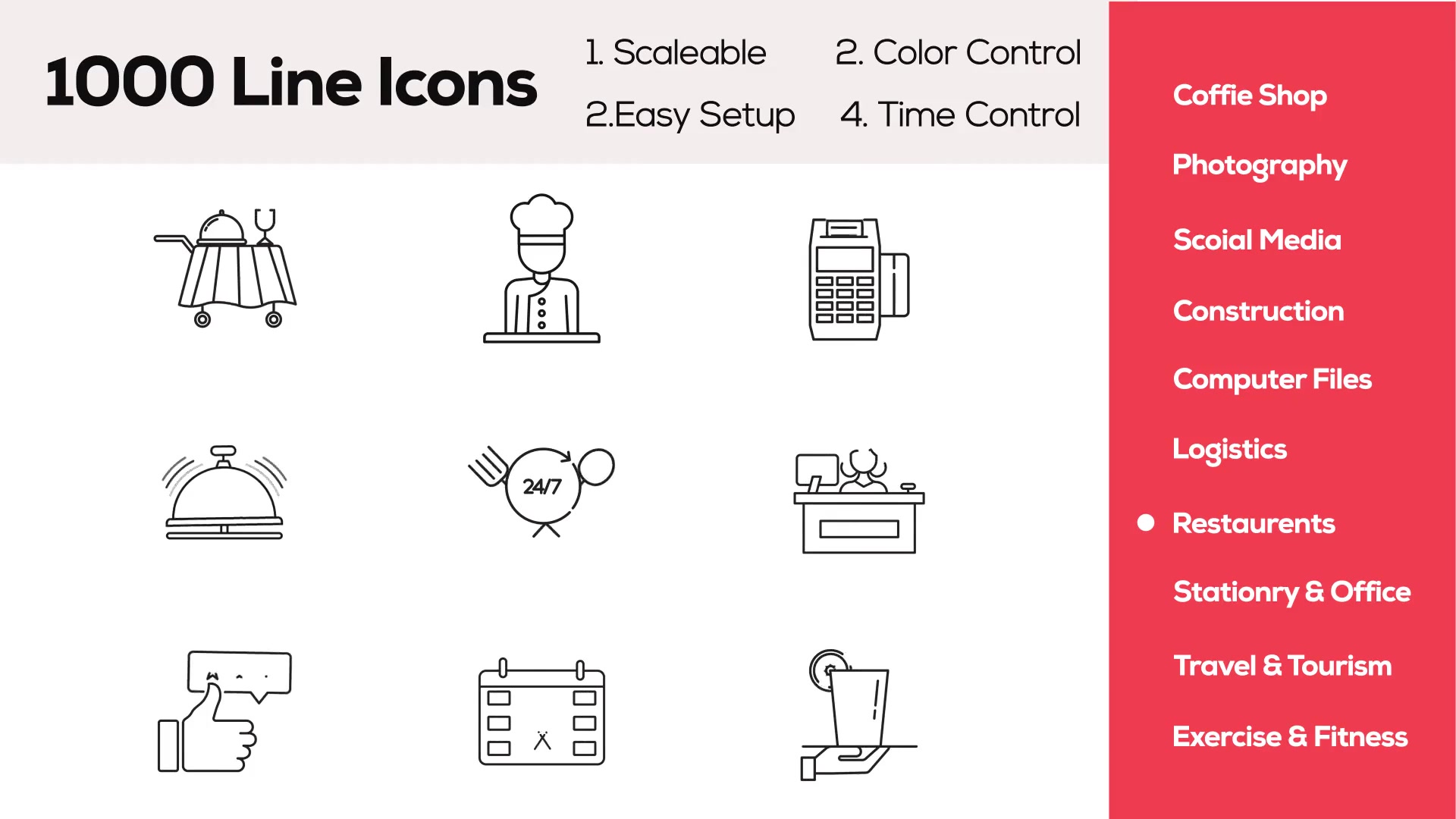 1000+ Line Icons Pack Videohive 35290895 After Effects Image 12