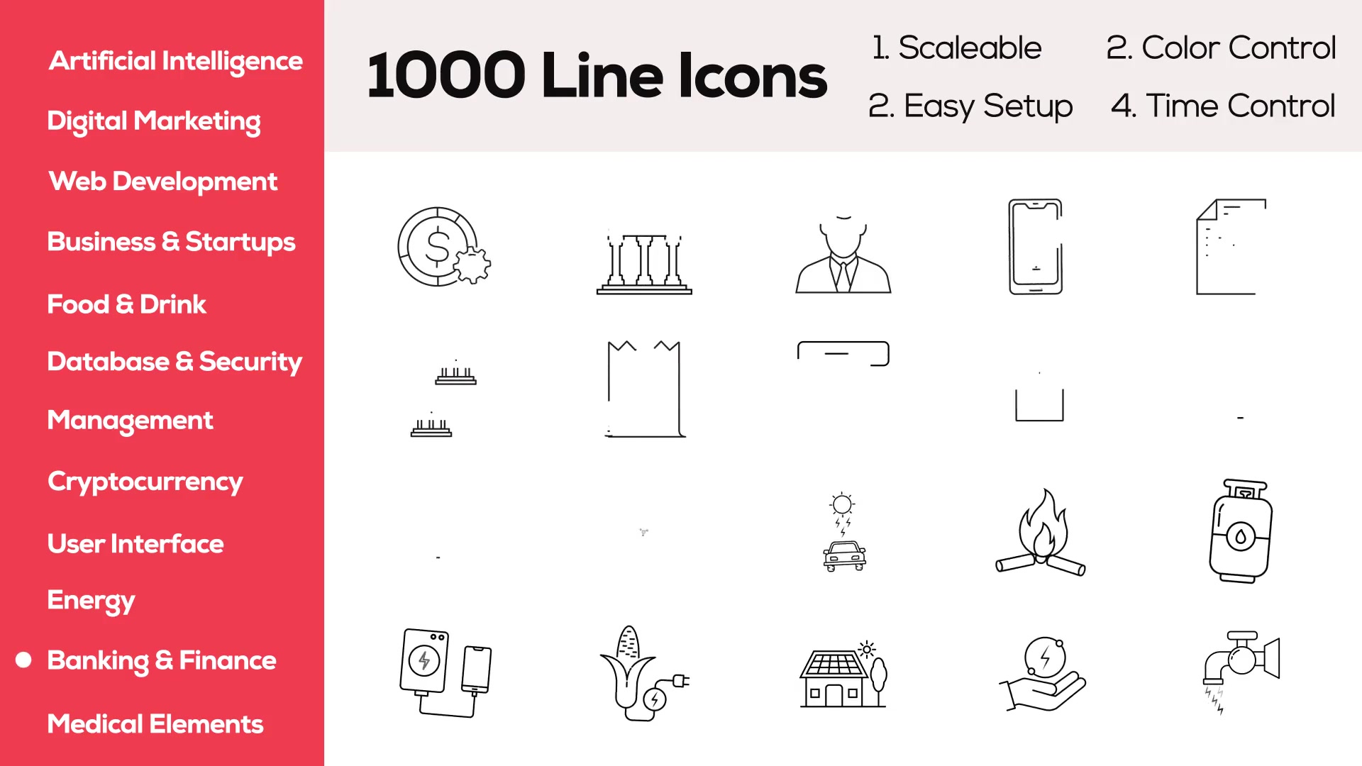 1000+ Line Icons Pack Videohive 35290895 After Effects Image 5