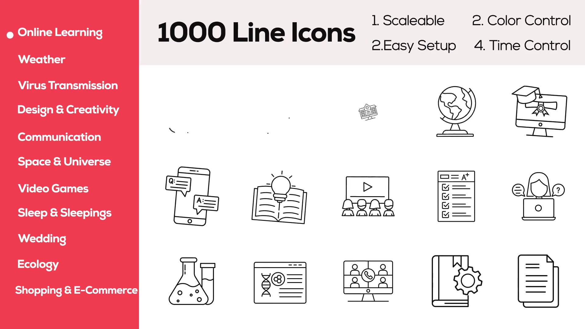 1000+ Line Icons Pack Videohive 35290895 After Effects Image 6