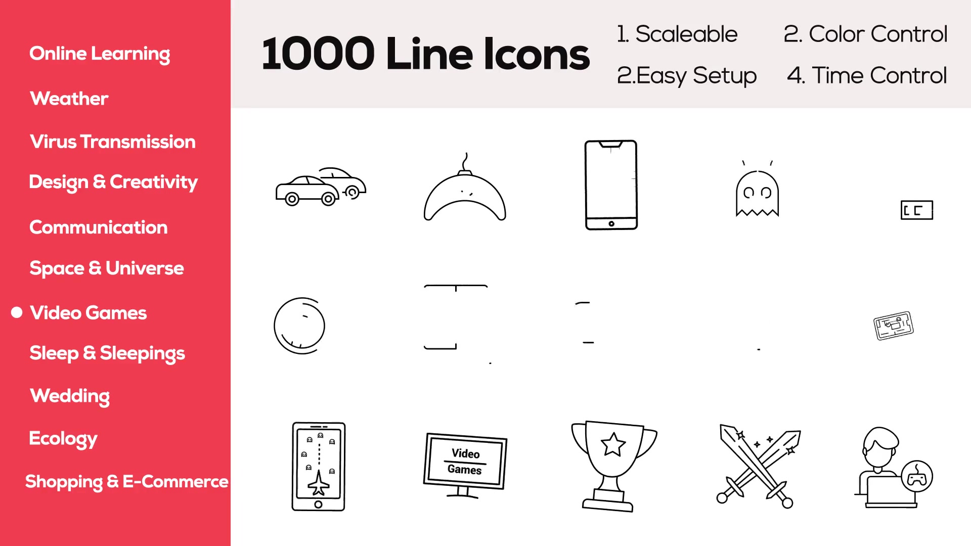 1000+ Line Icons Pack Videohive 35290895 After Effects Image 8