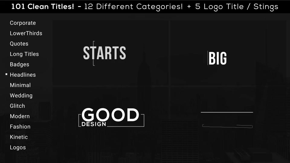 101 Clean Titles Pack - Download Videohive 19881916