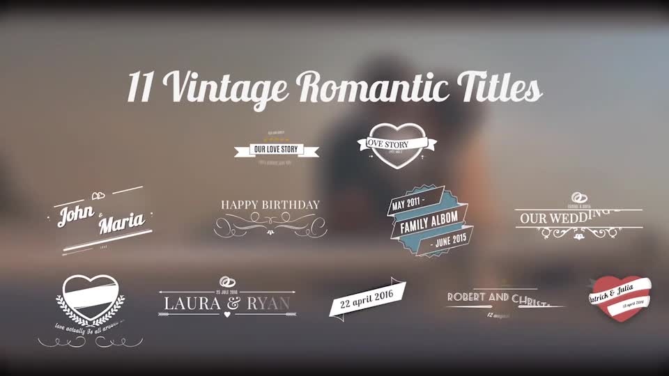 11 Vintage Romantic Titles Videohive 13375945 After Effects Image 1