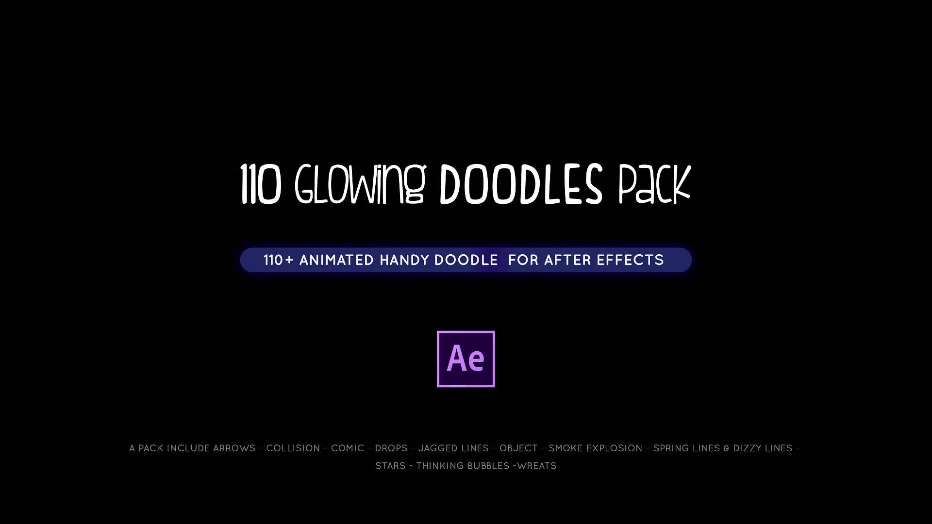 110 Glowing Doodles Pack Videohive 38543976 After Effects Image 1
