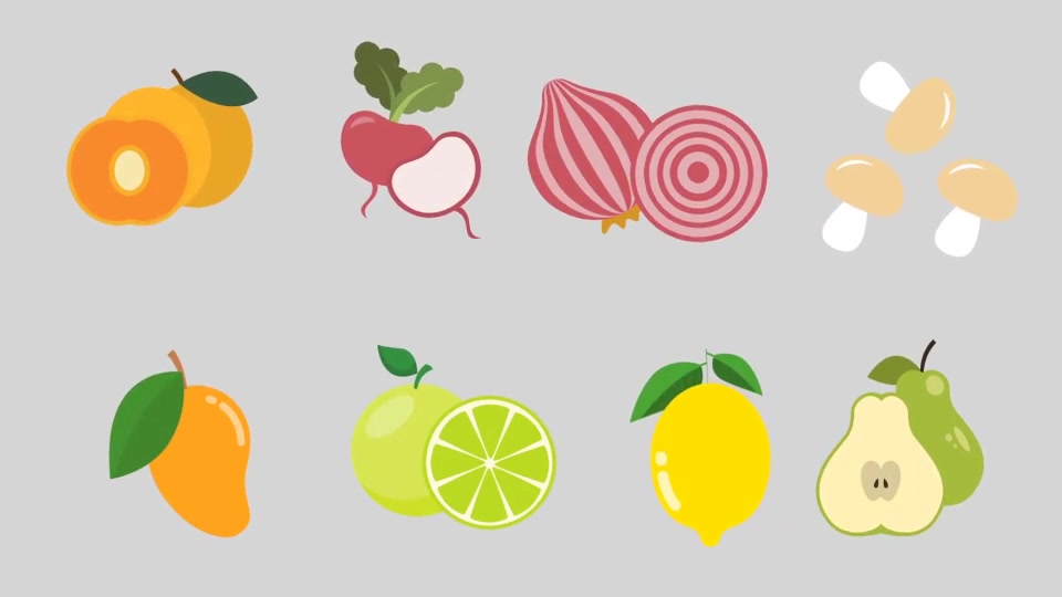 110 Nature, Fruits and Vegetables Icons Videohive 22595923 After Effects Image 11