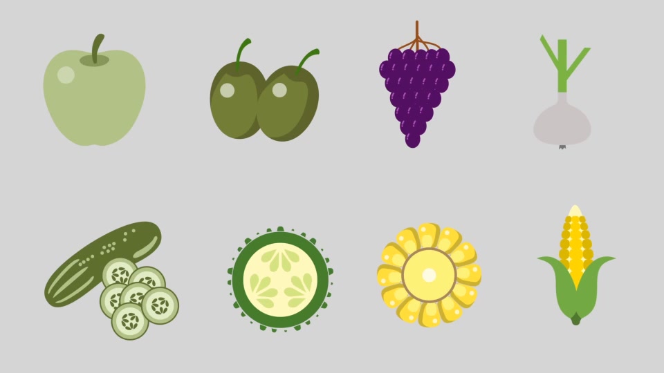 110 Nature, Fruits and Vegetables Icons Videohive 22595923 After Effects Image 12