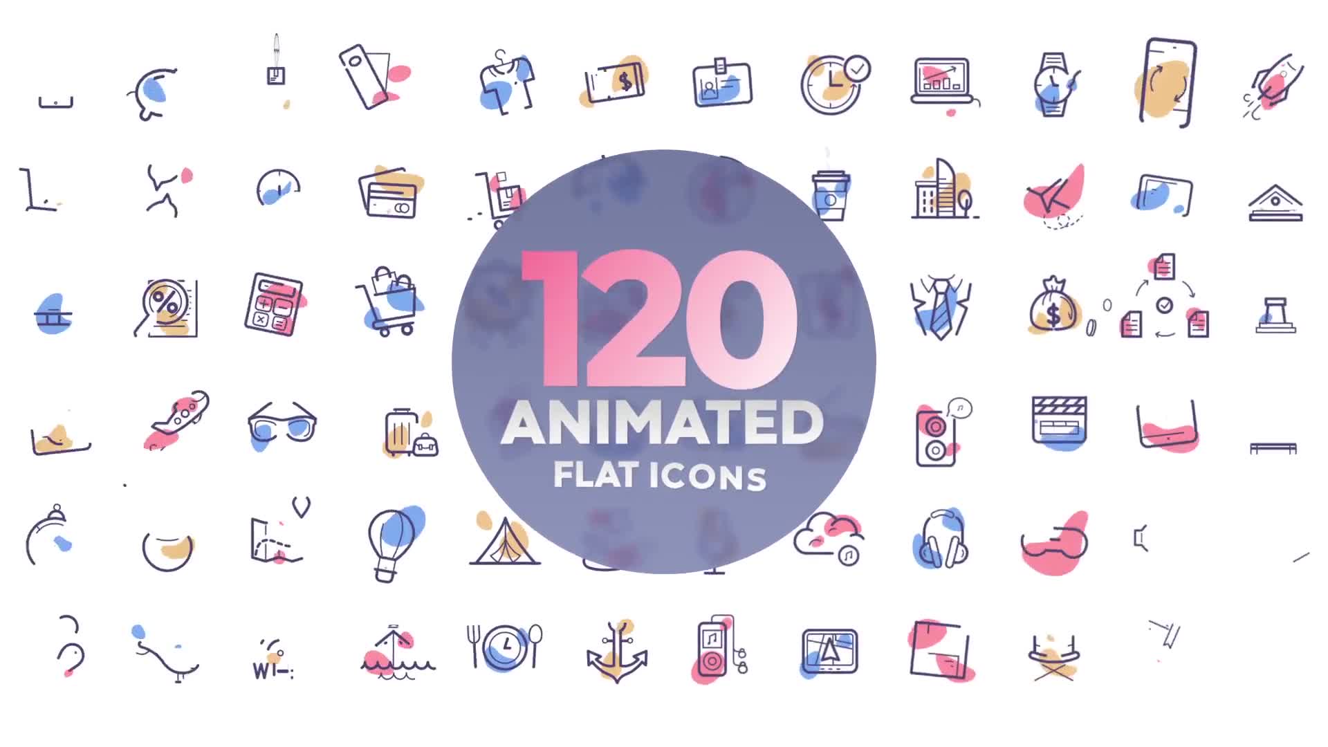 120 Animated Icons For Premiere Pro Videohive 23583248 Premiere Pro Image 1