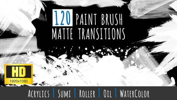 120 Paint Brush Matte Transitions HD Pack - Download 22816638 Videohive