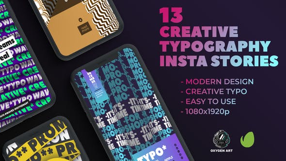 13 Creative Typography Instagram Stories - 26435125 Download Videohive