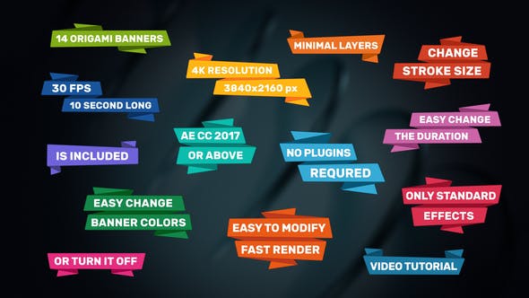 14 Origami Banners - Videohive 39029841 Download