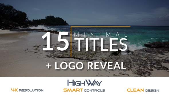 15 Minimal Titles Pack + Logo Reveal - Download 16533949 Videohive