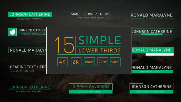 15 Simple Lower Thirds - Videohive 16985225 Download