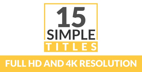 15 Simple Titles - Videohive Download 18091214