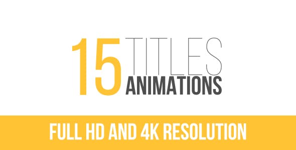 15 Title Animations - 15782157 Videohive Download