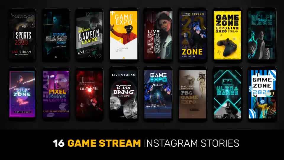 16 Game Stream Instagram Stories Videohive 28968207 After Effects Image 1