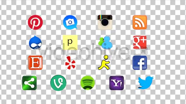 17 Videos of 3D Social Media Icons Rotating Loop Videohive 644576 Motion Graphics Image 1