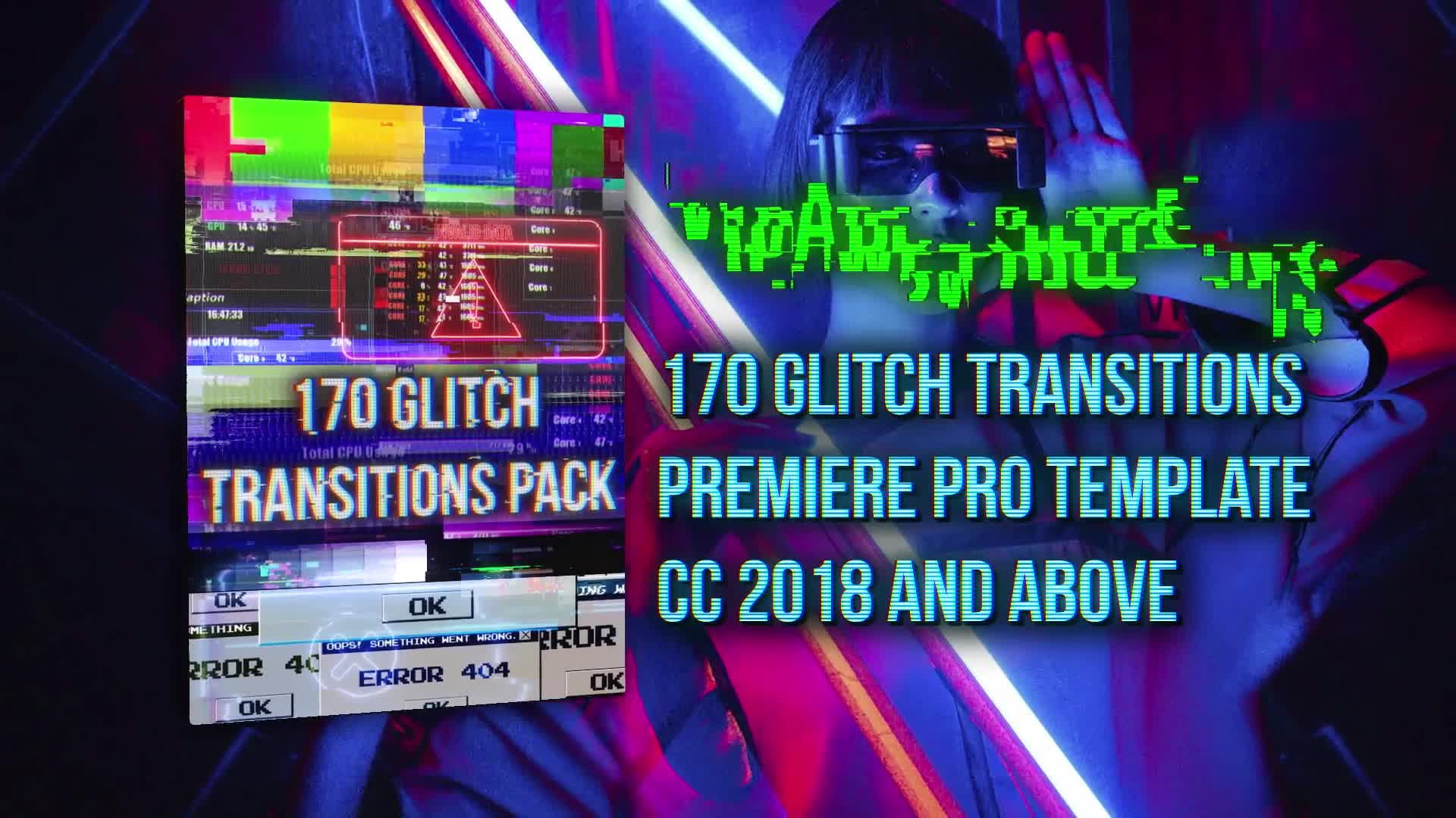 170 Glitch Transitions Pack Videohive 29062629 Premiere Pro Image 1