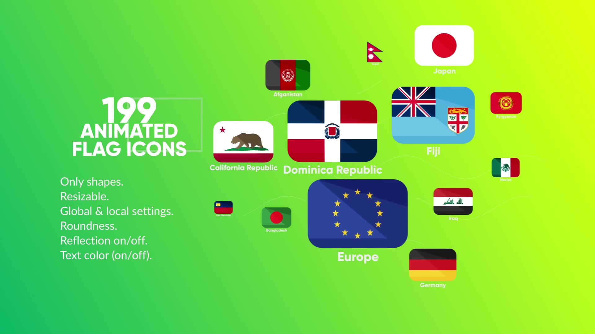 199 Animated Flag Icons Videohive 22428572 After Effects Image 2