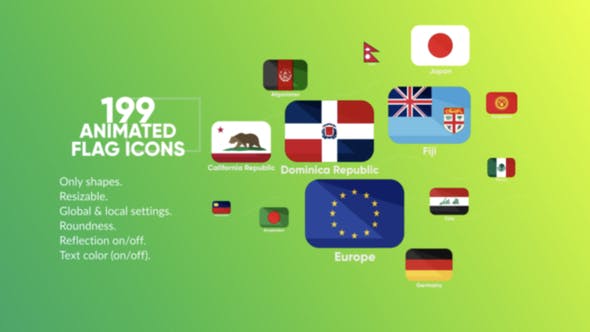 199 Animated Flag Icons - Download 22428572 Videohive
