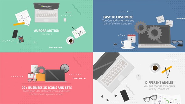 20+ Business 3D Icons - Download Videohive 19487454