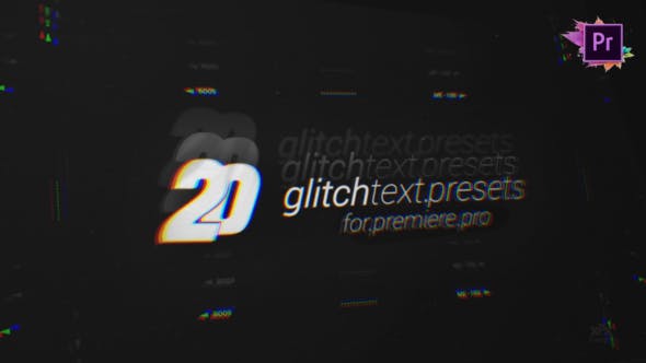 20 Glitch Text Presets Pack For Premiere Pro MOGRT - 26974957 Download Videohive