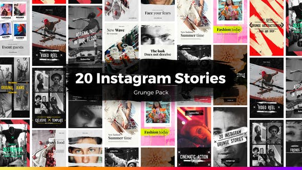 20 Instagram Grunge Stories - Videohive 27459975 Download