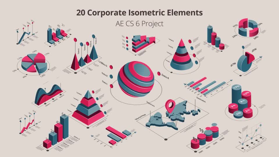 20 Isometric Corporated Elements Videohive 23683032 After Effects Image 1