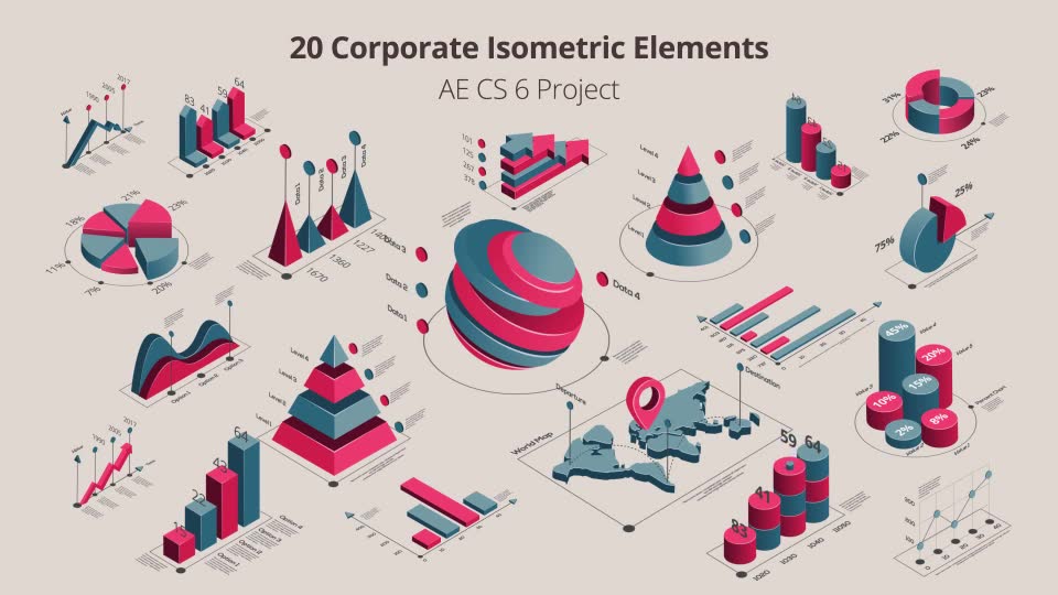20 Isometric Corporated Elements Videohive 23683032 After Effects Image 2