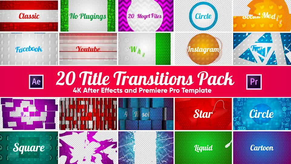 20 Title Transitions Pack Videohive 22119825 After Effects Image 1