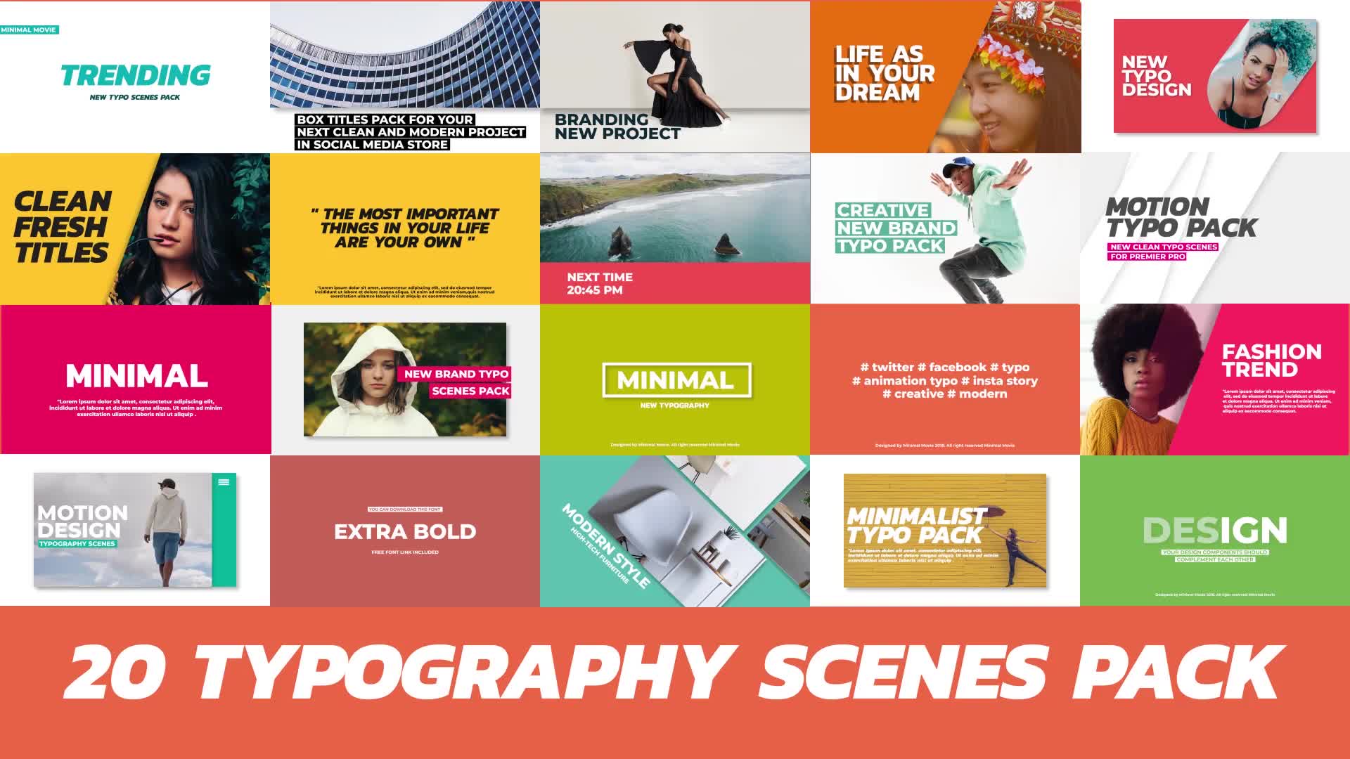 20 Trendy Typography Scenes Videohive 22271860 Premiere Pro Image 1