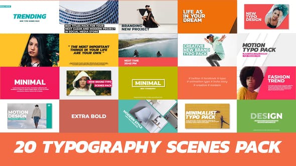 20 Trendy Typography Scenes - 22271860 Videohive Download