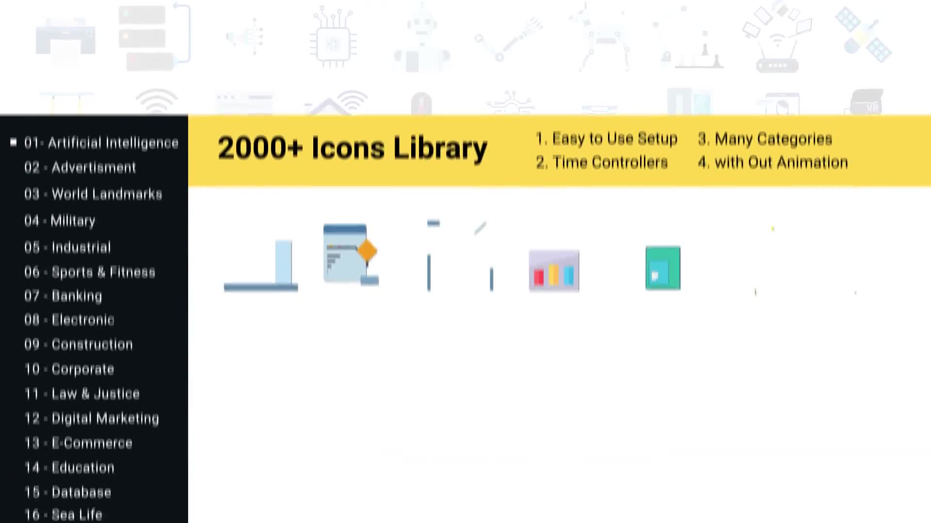 2000+ Animated Icons Library Videohive 29590771 After Effects Image 1