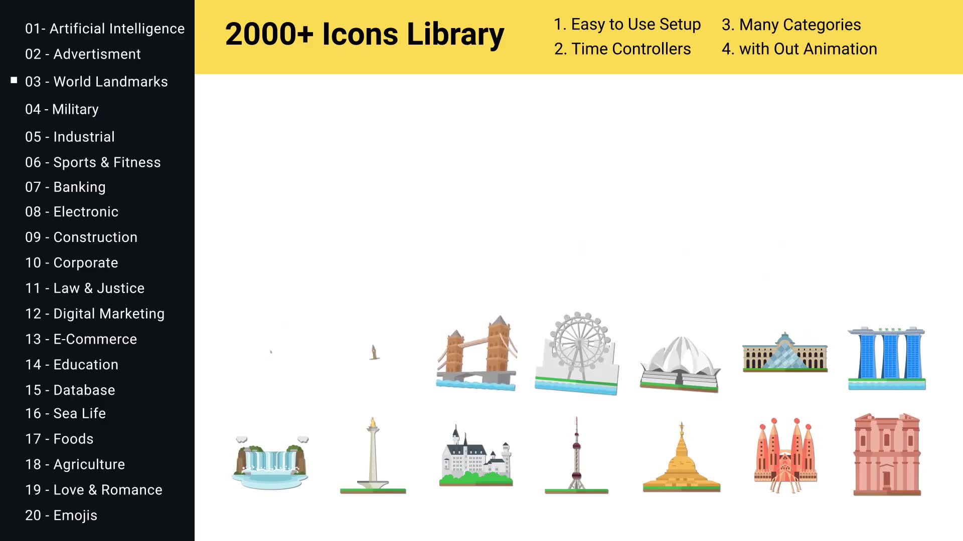 2000+ Animated Icons Library Videohive 29590771 After Effects Image 2