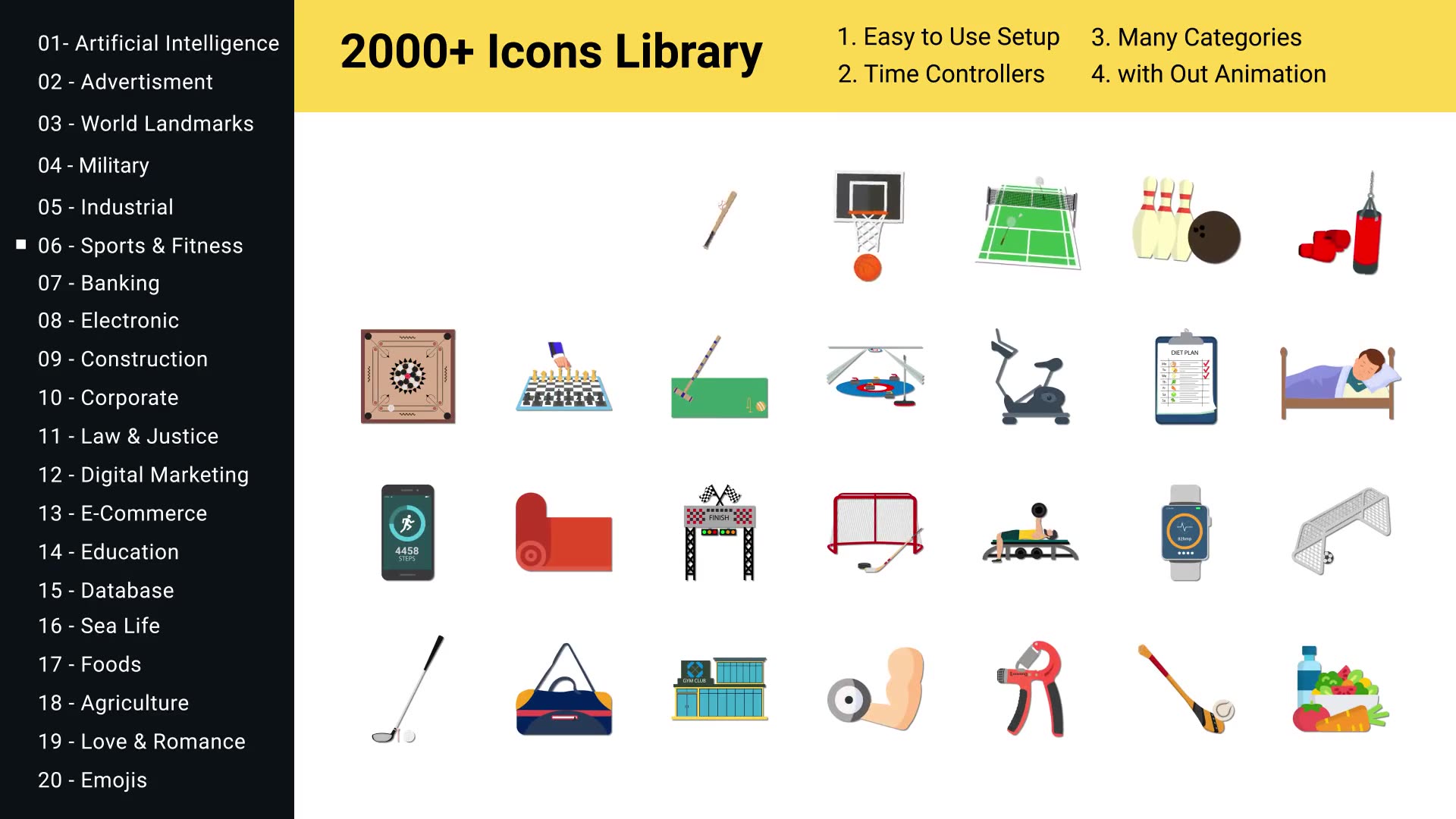 2000+ Animated Icons Library Videohive 29590771 After Effects Image 3