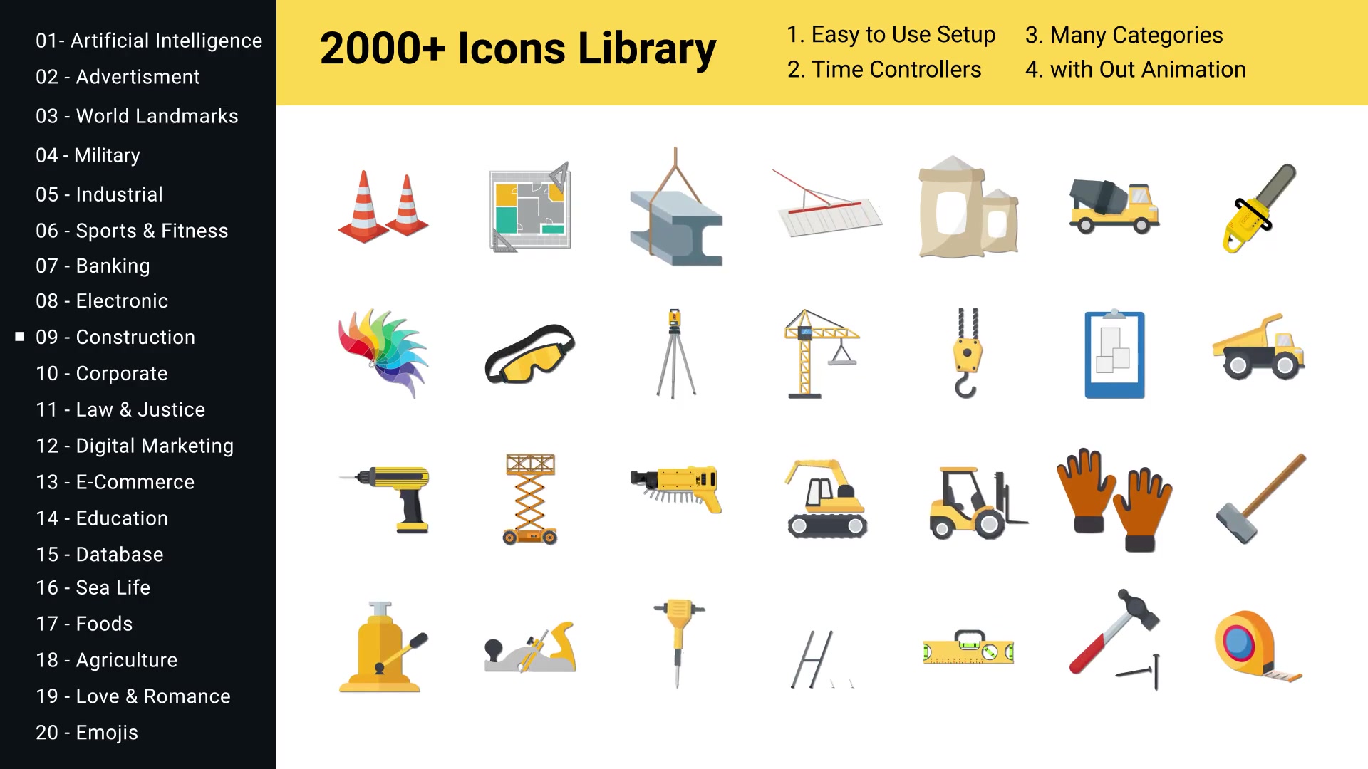 2000+ Animated Icons Library Videohive 29590771 After Effects Image 4