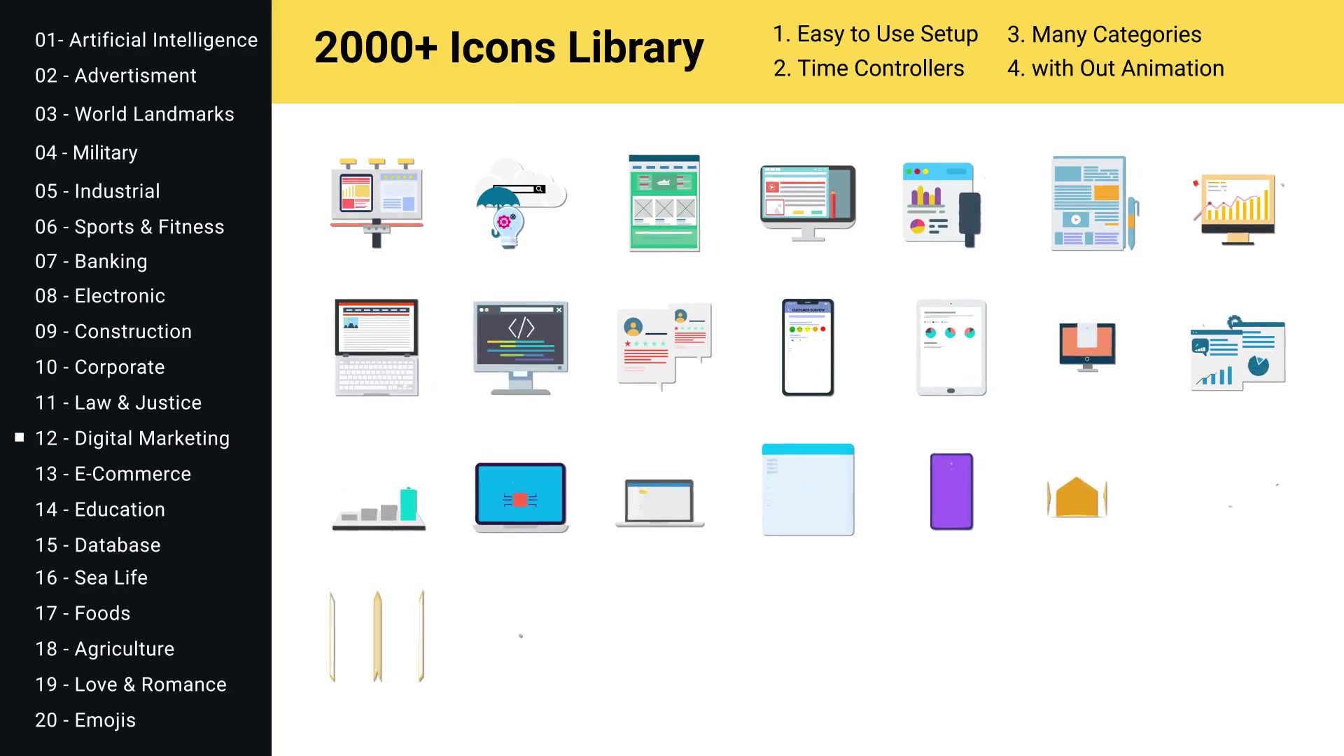 2000+ Animated Icons Library Videohive 29590771 After Effects Image 5