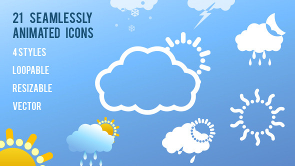 21 Animated Weather Icons - Download Videohive 8995202
