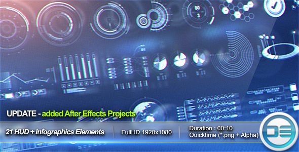 21 HUD & Infographics Elements - Download Videohive 6769560