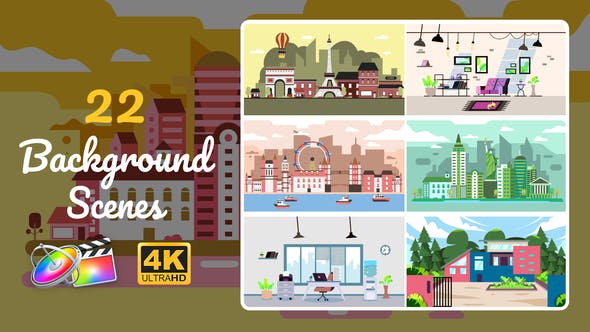 22 Background Scenes | Apple Motion & FCPX - Download Videohive 31909911